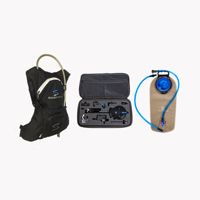 Solestream Hydration pack system built for motobike riding push button